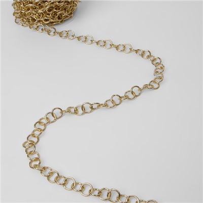 Цепочка для сумки, металлическая, d=12 мм, 10±0.5 м, цвет золотой