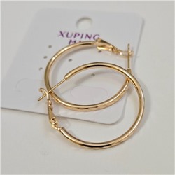 Серьги конго средние, коллекция "Xuping" покрытие позолота, с алмазной гранью, Х000695864, арт. 101.087