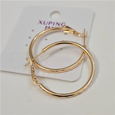 Серьги конго средние, коллекция "Xuping" покрытие позолота, с алмазной гранью, Х000695864, арт. 101.087