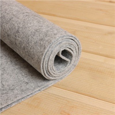 Коврик - лежак для бани и сауны, 160×55 см, полиэстер 70%, шерсть 30%, серый, «Добропаровъ»