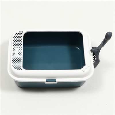 Туалет Сима с бортом + совок-микс 30×39×13.5 см серый