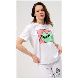 Футболка "Кот" белая