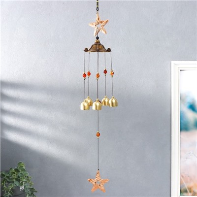 Музыка ветра колокольчики 5 шт. «Звезда песочная», металл, 47×8×8 см