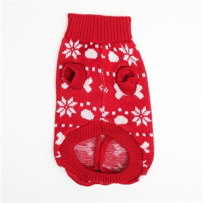 Свитер «Косточки-снежинки», размер 8 (ДС 20-23, ОГ 25-32, ОШ 16-19 см), красный