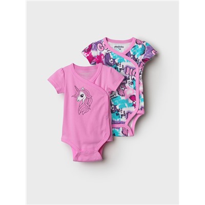 Боди детское трикотажное для девочек, 2 шт в комплекте
