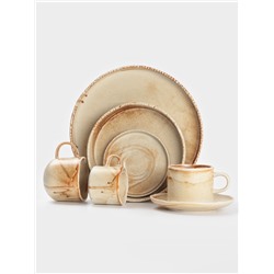 Тарелка глубокая Magistro Organic brown, 1 л, 25.2×25×5.3 см, фарфор, бежевая