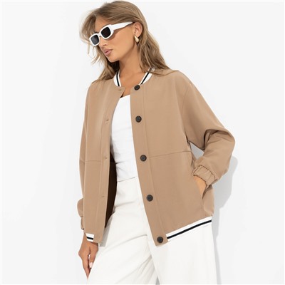 Бомбер на пуговицах, Любуйся мной (бежевый)