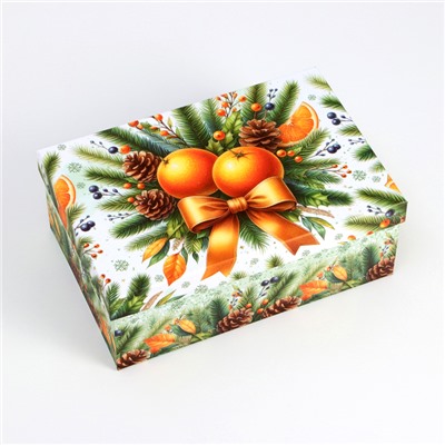Набор подарочных новогодних коробок 10 в 1 «Мандариновое счастье», 32.5×20×12.5 - 12×7×4 см