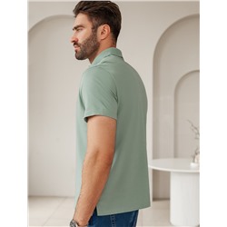 Футболка-поло из фактурного трикотажа