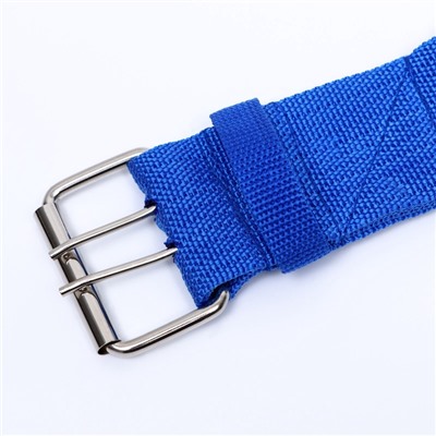 Ошейник четырехслойный, 65×4 см, ОШ 54-60 см, с вертлюгом, полиэстер, синий