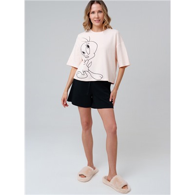 Комплект трикотажный для женщин: фуфайка (футболка), шорты