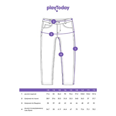 Брюки текстильные джинсовые утепленные флисом для мальчиков