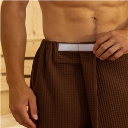 Полотенце банное Этель «Килт» с карманом 60×140 см цв. горький шоколад, 100% хл, вафля 240 г/м²