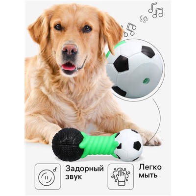 Игрушка пищащая для собак «Гантель большая», усиленная, 19 см, цвет МИКС