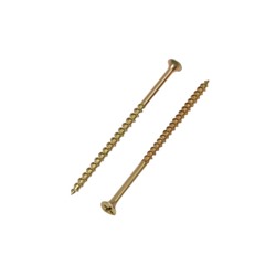 Саморез 4.2×89(90) мм ТУНДРА PREMIUM, потай, крупная резьба, шлиц PH, желтый цинк, 1 кг