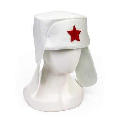 Шапка для бани и сауны «Ушанка», полиэфир, белая