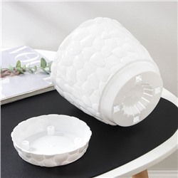 Горшок для цветов с поддоном «Камни», 2.6 л, пластиковый, белый