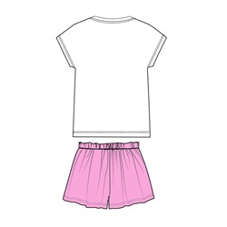 Комплект трикотажный для девочек: фуфайка (футболка), шорты