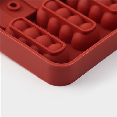 Форма для леденцов «Батончик», силикон, 19×11×2 см, 5 ячеек (6×2.6 см), МИКС