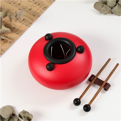 Глюкофон - музыкальный инструмент, красный, 8 лепестков, 15×9 см