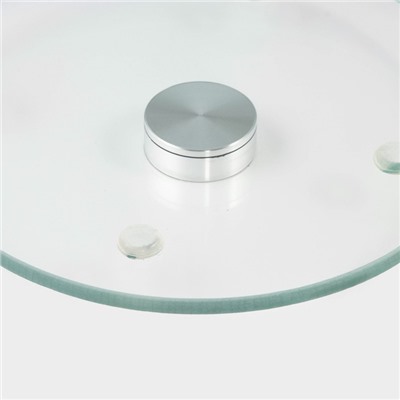 Подставка стеклянная для торта вращающаяся Доляна «Пионы», d=24 см