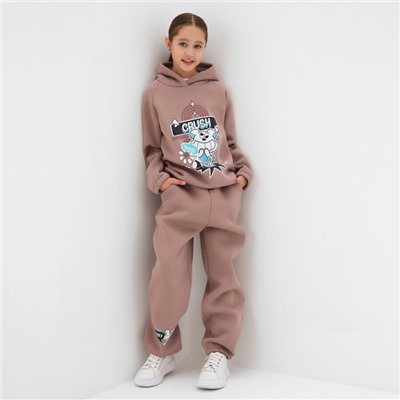 Толстовка (худи) для девочки MINAKU: CRUSH, тёмно-розовая, рост 104 см