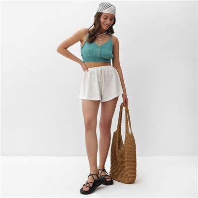 Топ укороченный женский MIST Muslin, размер L, бирюзовый