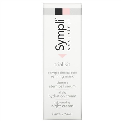 Sympli Beautiful, Sympli Beautiful, набор пробников, 4 продукта, 7,4 мл (0,25 унции) каждый