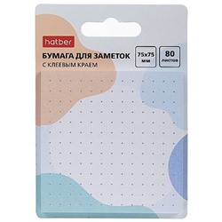 Бумага для заметок с клеевым краем 75х75 мм 80 листов "Color Dots" европодвес 090337 Хатбер