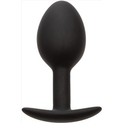 Черная анальная пробка из силикона Weighted Silicone Plug - 7,5 см.