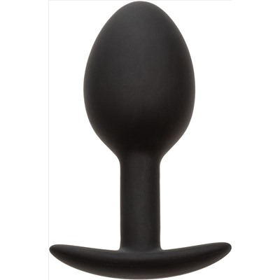 Черная анальная пробка из силикона Weighted Silicone Plug - 7,5 см.