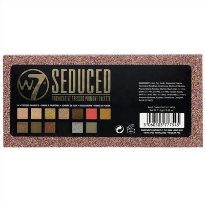 W7, Seduced, палетка провокационных прессованных пигментированных теней, 11,2 г (0,39 унции)