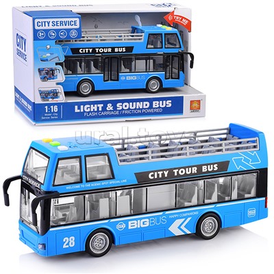 Автобус 1:16 (свет, звук) на батарейках, в коробке