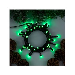Гирлянда «Нить» 5 м, IP20, тёмная нить, 50 LED, 8 режимов, 220 В, свечение зелёное