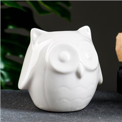 Декоративный горшок для цветов «Совенок Мун», керамический, 300 мл, 10.5×9×10 см, белый