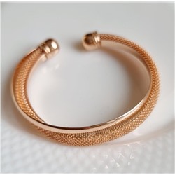Браслет женский раздвижной на руку, жесткий металический, покрытие позолота, №016028, арт. 216.394