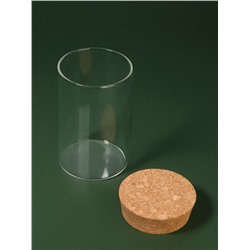 Органайзер для хранения ватных палочек, d=6.5×10 см, прозрачный, коричневый