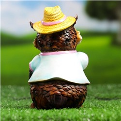 Садовая фигура из полистоуна «Филин в шляпке с лопаткой», 15×10×9.5 см