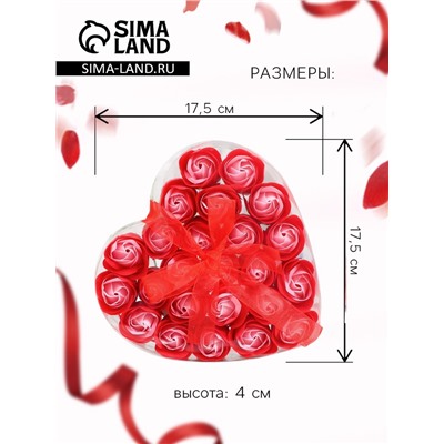 Мыльные розочки, красно-розовые, набор 24 шт.