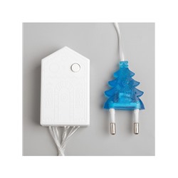 Гирлянда «Нить» 10 м, IP20, прозрачная нить, 100 LED, 8 режимов, 220 В, свечение синее