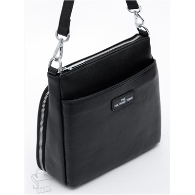Сумка женская кожаная 2378Y black Polina&Eiterou
