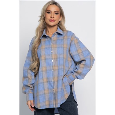 Рубашка Дэлли (бежево-голубая) Б15107-7М