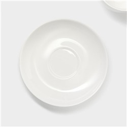 Чайная пара Magistro «Бланш», 2 предмета: чашка 280 мл, блюдце d=15 см, фарфор, белая