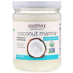 Nutiva, Органический продукт, Coconut Manna, кокос в виде пюре, 425 г