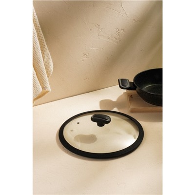 Крышка SL Home, d=26 см, с силиконовым ободком, стекло