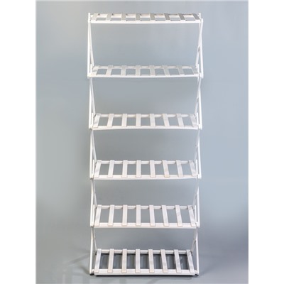 Подставка для цветов Greengo, 6 полок, 50 × 25 × 110 см, напольная, бамбук, белая