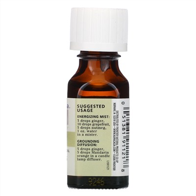 Aura Cacia, 100% чистое эфирное масло, имбирь, 15 мл (0,5 жидк. унции)
