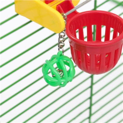 Игрушка для птиц «Баскетбольное кольцо», 9.5×11×6 см (мяч 2.5 см, корзина 4.6 см)