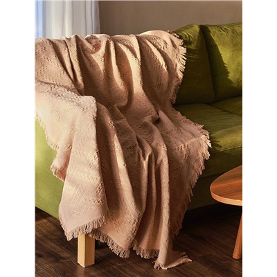 Плед с бахромой SL Home Warm, 130×180 см, бежевый