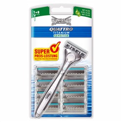 Станок для бритья Schick (Wilkinson Sword) QUATTRO Titanium Sensitive/ Precision Sensitive(+9кассет)
